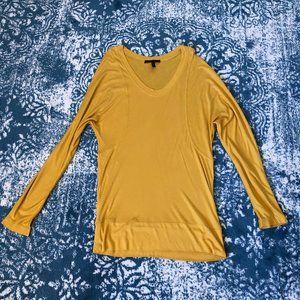 BCBG Maxarzria Yellow Tunic/Blouse Size Large